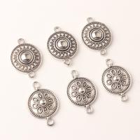 Zinc Alloy Connector Bar, Flat Round, antique silver color plated, vintage & DIY & 1/1 loop Approx [