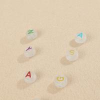 Enamel Acrylic Beads, Flat Round, DIY & luminated, mixed colors [