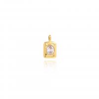 Cubic Zirconia Micro Pave Brass Pendant, plated, DIY & micro pave cubic zirconia, golden 
