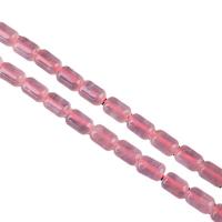 Natürliche Rosenquarz Perlen, Zylinder, DIY & verschiedene Größen vorhanden, Länge:ca. 39 cm, verkauft von Strang