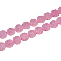 Natürliche Rosenquarz Perlen, Blume, DIY, 12mm, Länge:ca. 39 cm, 31PCs/Strang, verkauft von Strang