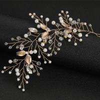 Headband, Iron, with Crystal & Plastic Pearl, fashion jewelry & for woman 