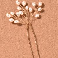Hair Stick, Iron, with Plastic Pearl, three pieces & fashion jewelry & for woman 