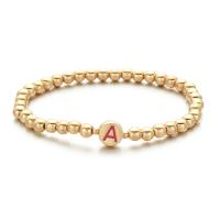 Enamel Zinc Alloy Bracelets, gold color plated, fashion jewelry & letters are from A to Z & for woman Approx 18 cm 