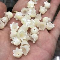 Trochus perles, Haut Coque, fleur, poli, DIY, blanc Vendu par PC