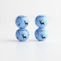Druck Holz Perlen, Schima Superba, DIY, blau, 20mm, ca. 100PCs/Tasche, verkauft von Tasche[