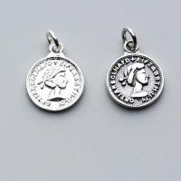 Sterling Silver Pendants, 925 Sterling Silver, Round, plated, DIY 11mm 