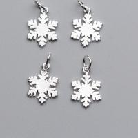 Sterling Silver Pendants, 925 Sterling Silver, Snowflake, plated, DIY, silver color 
