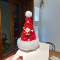 Christmas Hair Clip, Lambswool, with Zinc Alloy & Acrylic, Christmas Hat, Christmas Design & for woman 
