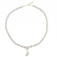 Cultured Freshwater Pearl Brass Bracelet, with Brass, with 6cm extender chain, 18K gold plated, Natural & fashion jewelry & for woman, white, 6-7mm cm [