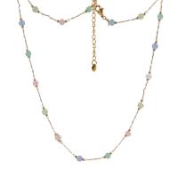 Кварцевые ожерелье, титан, с Природный кварцевый, Связанный вручную, ювелирные изделия моды & Женский, разноцветный, длина:40 см, продается Strand