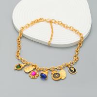 Zinc Alloy Resin Bracelets, with Resin & enamel, with 7.7cm extender chain, fashion jewelry & for woman, gold Approx 46.5 cm [