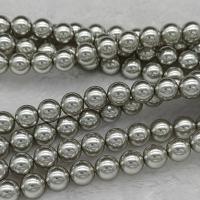 Perles de nacre en verre, perle de verre, Rond, DIY & normes différentes pour le choix, gris Environ 15 pouce, Vendu par brin