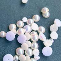 Imitations perles en plastique, perle de plastique, dôme, Placage coloré, DIY & normes différentes pour le choix, blanc, Vendu par PC