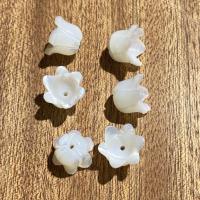 Turbanschnecken Perlen, Blumen-Knospe, geschnitzt, DIY, weiß, 8x10mm, Bohrung:ca. 0.7mm, verkauft von PC