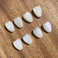 Turbanschnecken Perlen, Blumen-Knospe, geschnitzt, DIY, weiß, 8x11mm, Bohrung:ca. 0.7mm, verkauft von PC