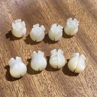 Turbanschnecken Perlen, geschnitzt, DIY, weiß, 7x8mm, Bohrung:ca. 0.7mm, verkauft von PC