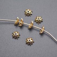Brass Bead Cap, Flower, gold color plated, DIY, 5mm [