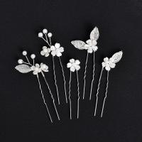 Hair Stick, Iron, with Plastic Pearl, 5 pieces & fashion jewelry & for woman 