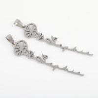Stainless Steel Flower Pendant, 304 Stainless Steel, Lotus, plated, DIY [