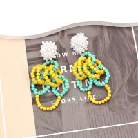 Glass Seed Beads Earring, Zinc Alloy, with Seedbead & Plastic Pearl, handmade, fashion jewelry & for woman, multi-colored 