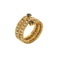 Cubic Zirconia anillo de dedo de acero inoxidable, acero inoxidable 304, 18K chapado en oro, multicapa & micro arcilla de zirconia cúbica & para mujer, más colores para la opción, tamaño:7, Vendido por UD