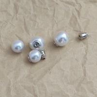 Plastic Earnut, Zinc Alloy, with Plastic Pearl, DIY [