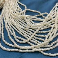 Natural Freshwater Pearl Loose Beads, Flat Round, DIY, white, 3-4mm Approx 37 cm [