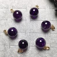 Amethyst Pendant February Birthstone , gold color plated, DIY & for woman, purple, 12mm 