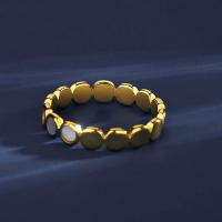 Titanium Steel Finger Ring, with Shell, Vacuum Ion Plating, fashion jewelry & for woman, gold, 4.4mm [