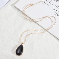 Blue Goldstone Necklace, Zinc Alloy, with Blue Sandstone, fashion jewelry & for woman Approx 27.55 Inch [