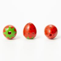 Printing Wood Beads, Schima Superba, Strawberry, DIY, red, 21mm 
