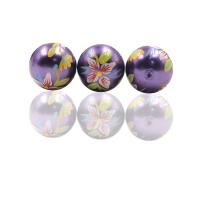 Floral Glass Beads, DIY, purple, 18mm 