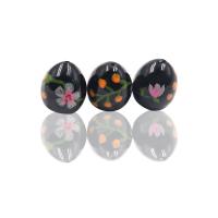 Perles en verre florales, Des billes de verre, DIY, noire Vendu par PC