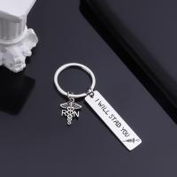 Stainless Steel Key Chain, polished, Unisex, original color 