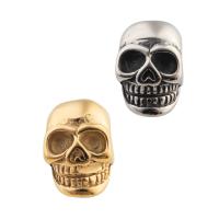 Stainless Steel Large Hole Beads, 304 Stainless Steel, Skull, plated, DIY Approx 4mm [