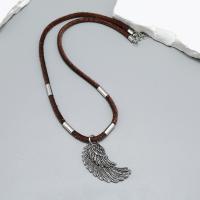 PU Leather Cord Necklace, with Zinc Alloy, fashion jewelry & for man 