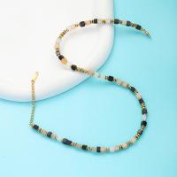 Gemstone Necklaces, Natural Stone, with Titanium Steel, fashion jewelry & for woman 