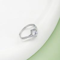 Titanium Steel Finger Ring, fashion jewelry & micro pave cubic zirconia [