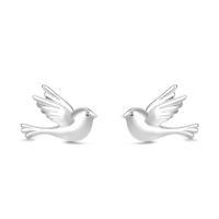 Sterling Silver Stud Earring, 925 Sterling Silver, Bird, fashion jewelry & for woman, silver color 