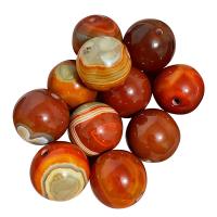 3 Holes Guru Beads, Red Agate, Round, Natural & DIY, red, 20mm 