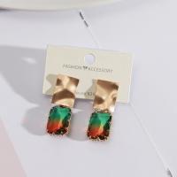 Crystal Drop Earring, Zinc Alloy, with Crystal, fashion jewelry & for woman 37mm 