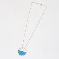 Turquoise Zinc Alloy Necklace, with turquoise, fashion jewelry & for woman Approx 27.55 Inch [