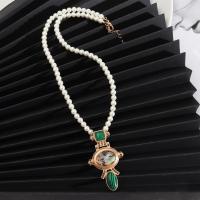Plastic Pearl Necklace, with Zinc Alloy, fashion jewelry & for woman Approx 15.74 Inch 