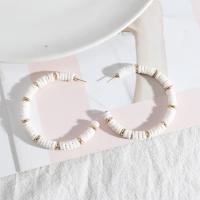 White Shell Earrings, Zinc Alloy, with White Shell, fashion jewelry & for woman 