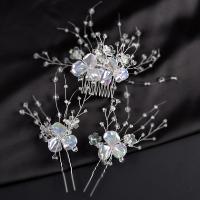 Iron Hair Jewelry Set, hair comb & hair stick, with Acrylic, three pieces & fashion jewelry & for woman, 150*90mm,130*50mm [