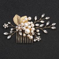 Bridal Decorative Hair Comb, Zinc Alloy, with Plastic Pearl, fashion jewelry & for woman & with rhinestone [