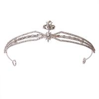 Bridal Tiaras, Zinc Alloy, fashion jewelry & for woman & with rhinestone, silver color, Inner Approx 140mm 