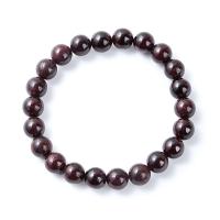 Natural Garnet Bracelet, Round, polished, fashion jewelry & for woman, black Approx 18 cm 