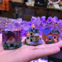 Rich Tree Decoration, Amethyst, with Synthetic Resin, for home and office, mixed colors, 50mm 
